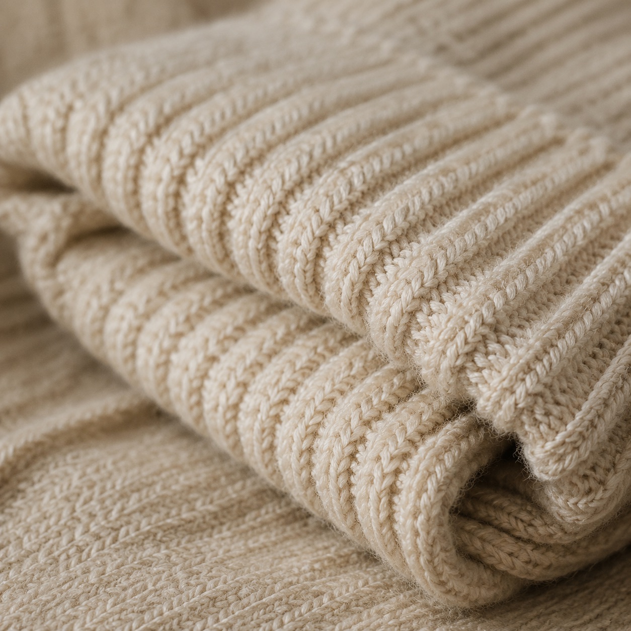 Papplewick Ribbed Beanie — MANNDIIP knitwear, product photograph