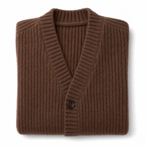 Colwick Ribbed Cardigan — MANNDIIP knitwear, product photograph